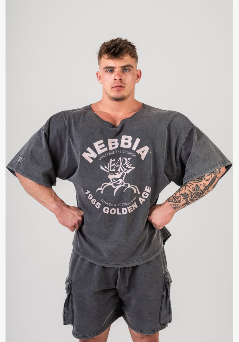 NEBBIA Washed bavlnený rag top GOLDEN...