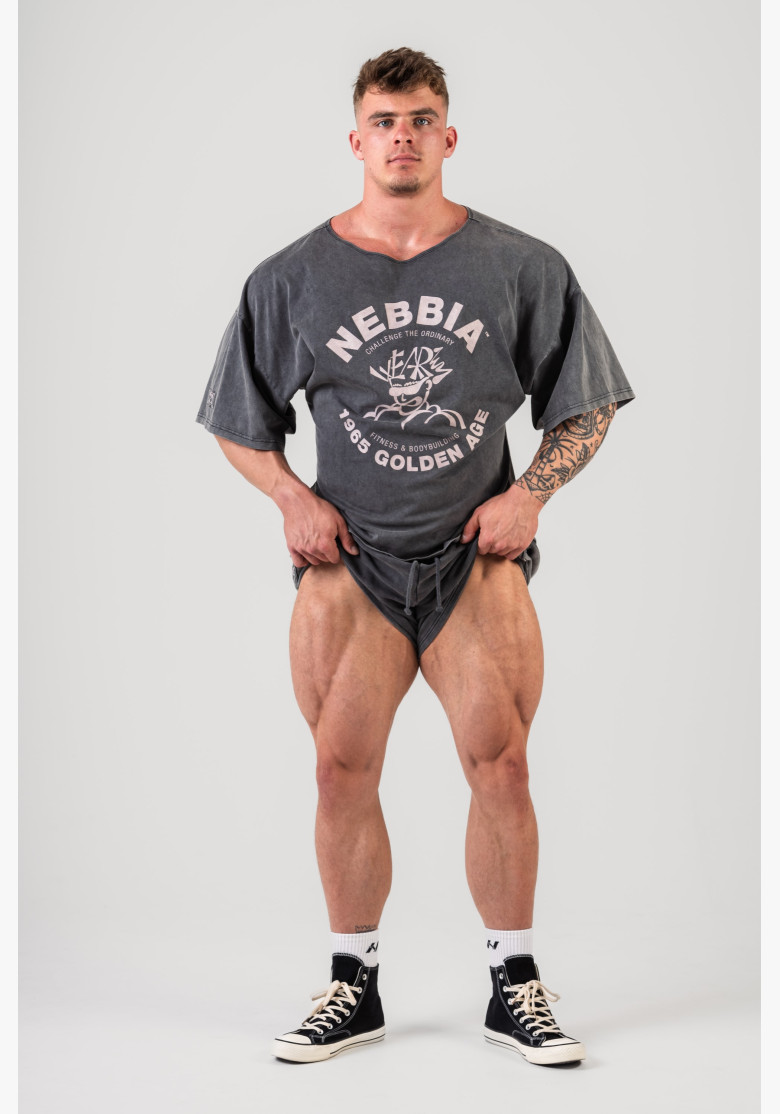 NEBBIA Washed bavlnený rag top GOLDEN...