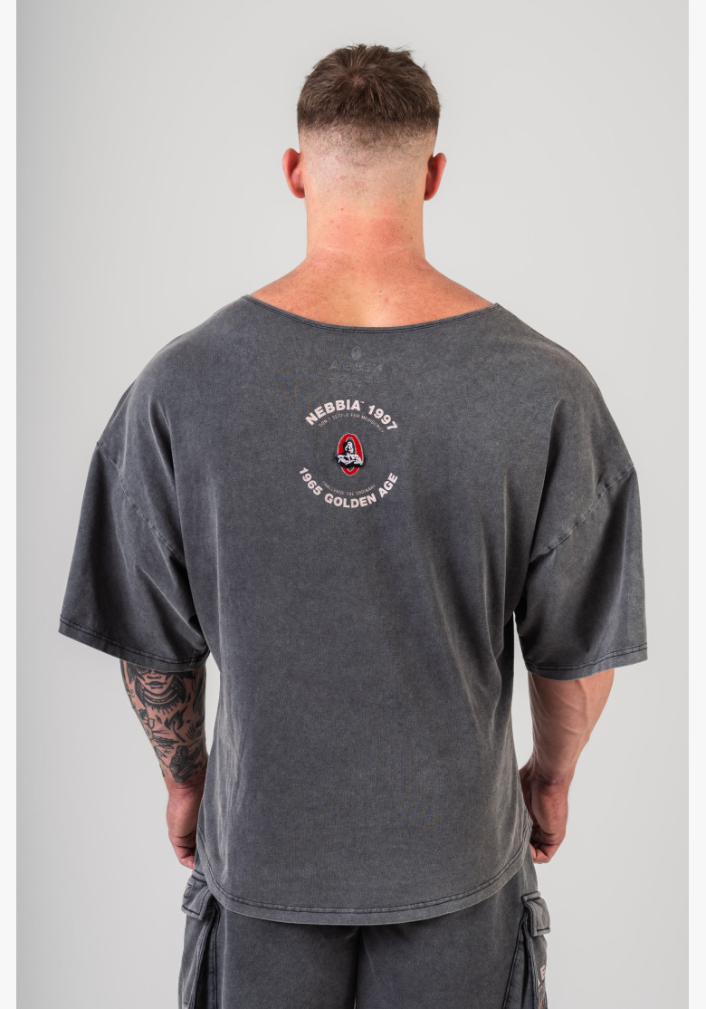 NEBBIA Washed bavlnený rag top GOLDEN...