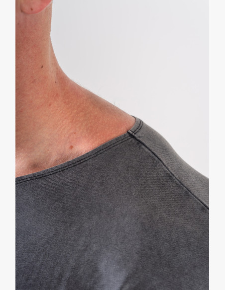 NEBBIA Washed bavlnený rag top GOLDEN AGE čierny