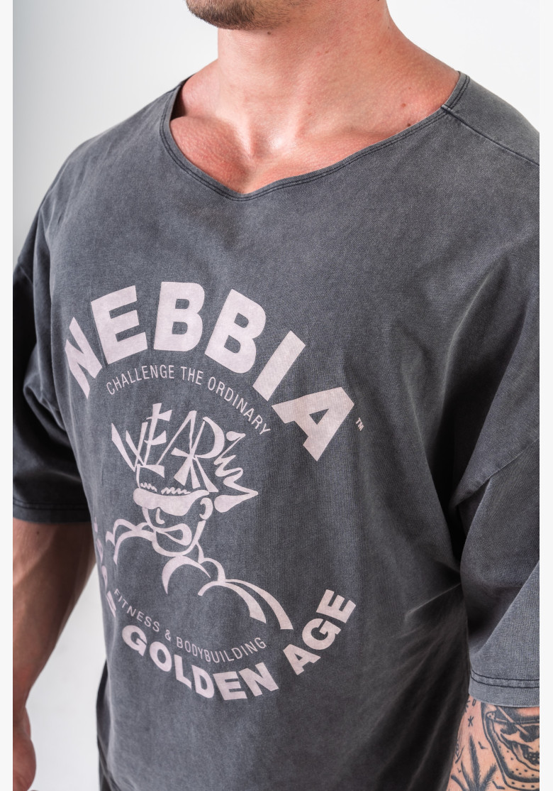 NEBBIA Washed bavlnený rag top GOLDEN...