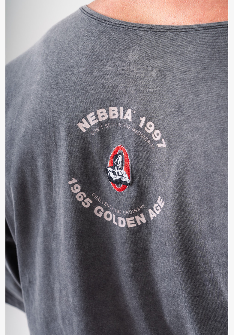 NEBBIA Washed bavlnený rag top GOLDEN...