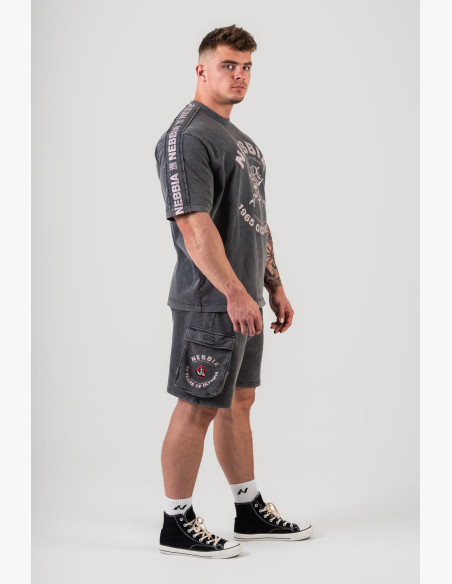 NEBBIA Washed oversized tričko GOLDEN AGE čierne