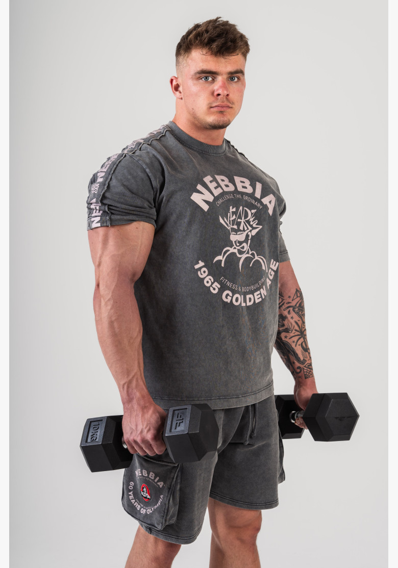 NEBBIA Washed oversized tričko GOLDEN...