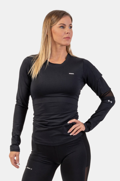 NEBBIA Functional T-shirt Smart Pocket long sleeve black