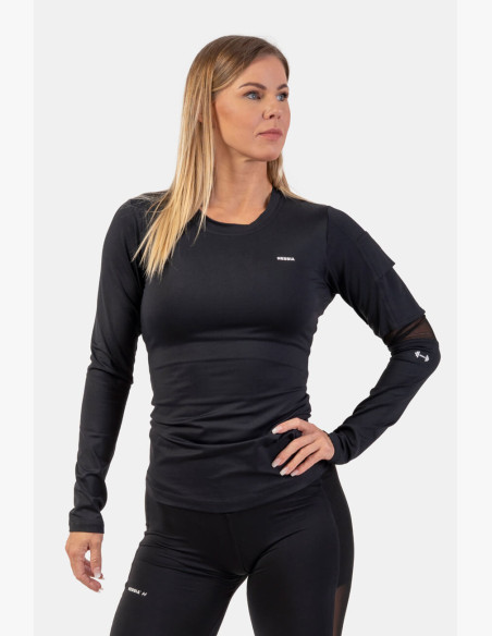 NEBBIA Functional T-shirt Smart Pocket long sleeve black