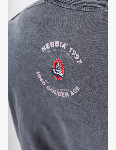 NEBBIA Washed oversized tričko GOLDEN AGE čierne