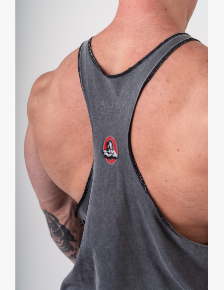 NEBBIA Washed muscle back stringer GOLDEN AGE čierne