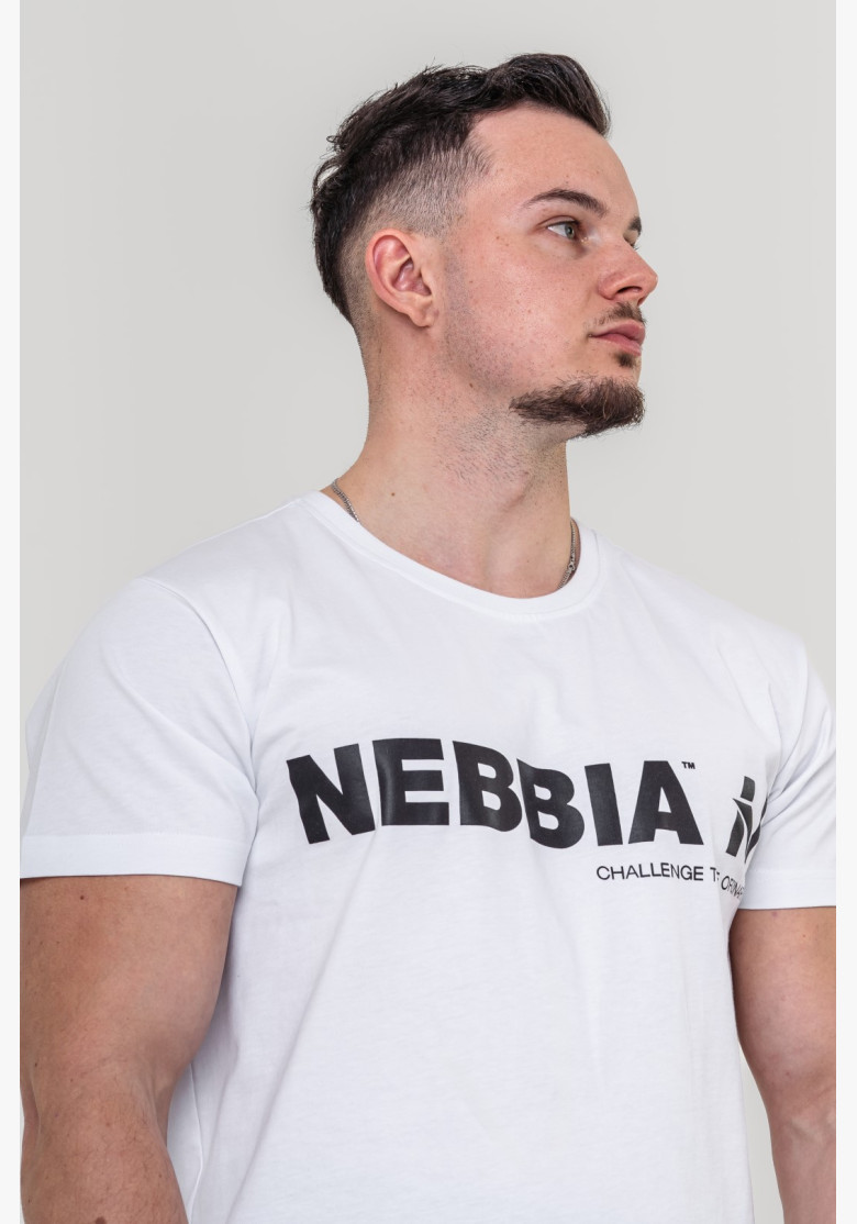 NEBBIA GYM ESSENTIALS Tričko biele