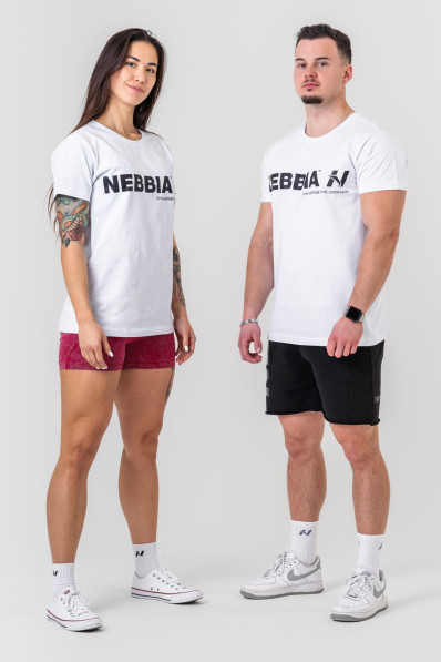 NEBBIA GYM ESSENTIALS Tričko biele