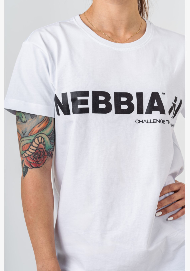 NEBBIA GYM ESSENTIALS Tričko biele