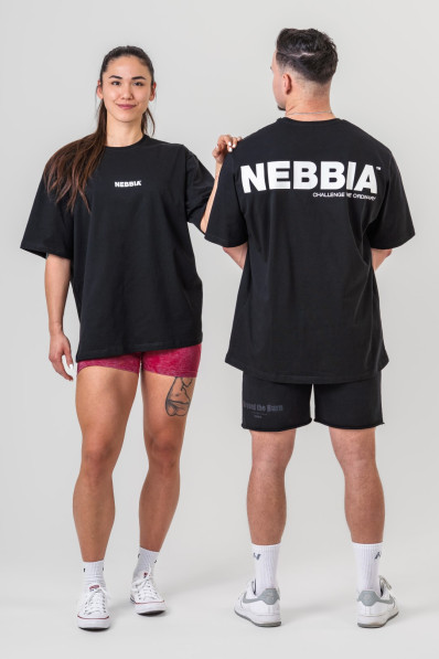 NEBBIA GYM ESSENTIALS Oversized tričko čierne