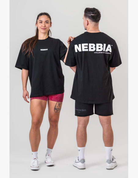NEBBIA GYM ESSENTIALS Oversized tričko čierne
