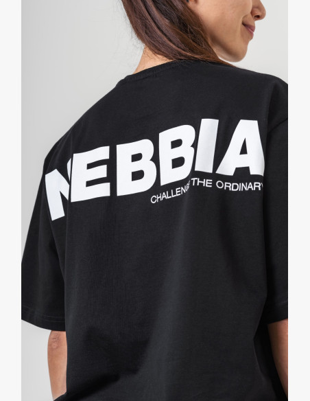 NEBBIA GYM ESSENTIALS Oversized tričko čierne