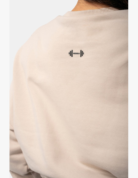 NEBBIA Loose-fitting hoodie "Feeling Good" beige