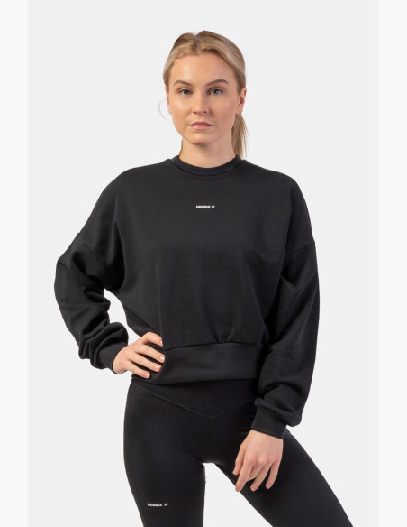 NEBBIA Loose-fitting hoodie "Feeling Good" black