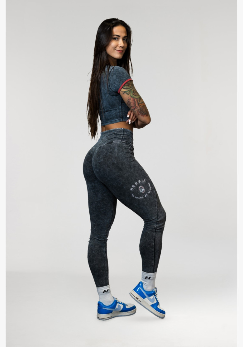 NEBBIA Washed fitness legíny s...