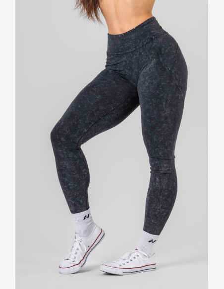 NEBBIA Washed fitness legíny s vysokým pásom GYM WARRIOR