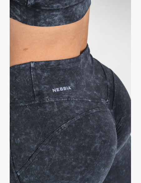 NEBBIA Washed fitness legíny s vysokým pásom GYM WARRIOR
