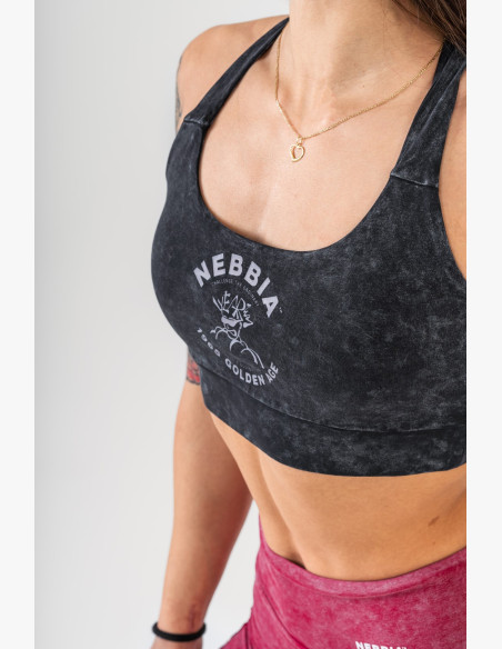 NEBBIA Washed športová podprsenka so strednou podporou GOLDEN AGE